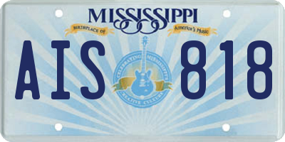 MS license plate AIS818