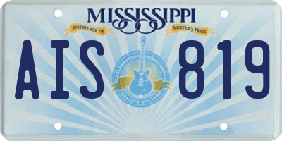 MS license plate AIS819