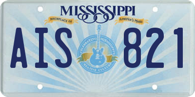 MS license plate AIS821