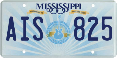 MS license plate AIS825