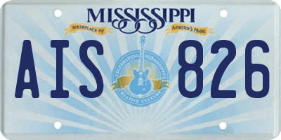 MS license plate AIS826