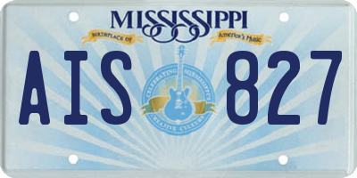 MS license plate AIS827