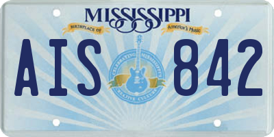 MS license plate AIS842