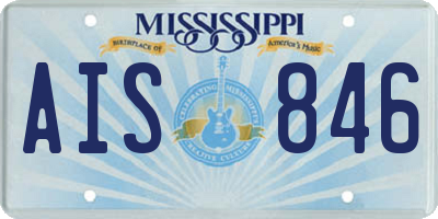 MS license plate AIS846