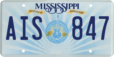 MS license plate AIS847