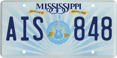 MS license plate AIS848