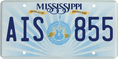 MS license plate AIS855