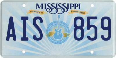 MS license plate AIS859