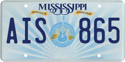 MS license plate AIS865