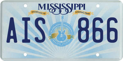 MS license plate AIS866
