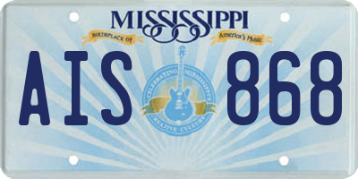 MS license plate AIS868