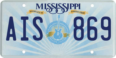 MS license plate AIS869