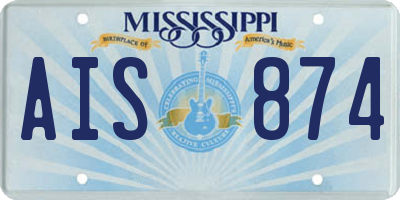 MS license plate AIS874