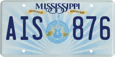 MS license plate AIS876