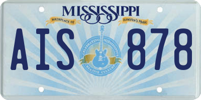 MS license plate AIS878