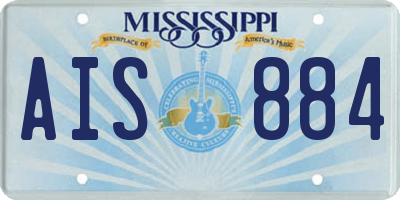 MS license plate AIS884