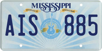 MS license plate AIS885