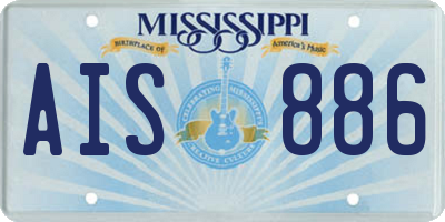 MS license plate AIS886