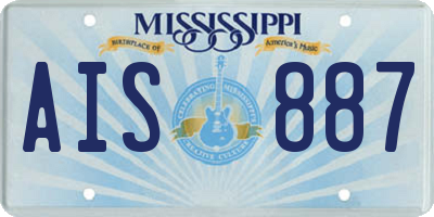 MS license plate AIS887