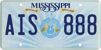 MS license plate AIS888