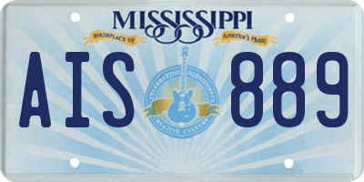 MS license plate AIS889