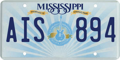 MS license plate AIS894
