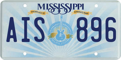 MS license plate AIS896