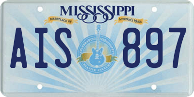 MS license plate AIS897