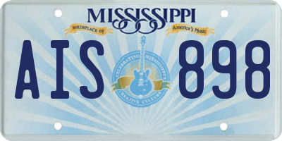 MS license plate AIS898