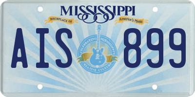 MS license plate AIS899