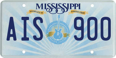 MS license plate AIS900