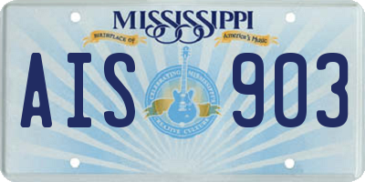 MS license plate AIS903