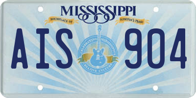 MS license plate AIS904