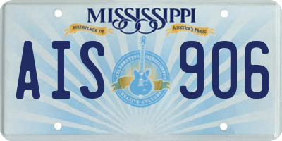 MS license plate AIS906
