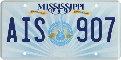 MS license plate AIS907