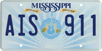 MS license plate AIS911