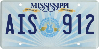 MS license plate AIS912