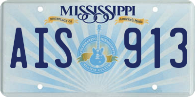 MS license plate AIS913