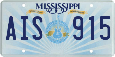MS license plate AIS915