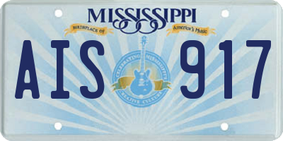 MS license plate AIS917