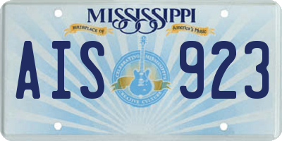 MS license plate AIS923