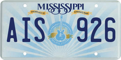 MS license plate AIS926