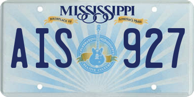 MS license plate AIS927