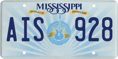 MS license plate AIS928