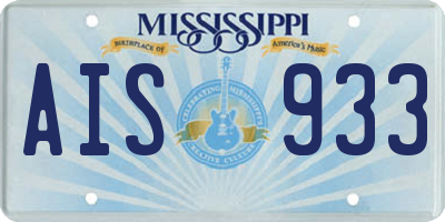 MS license plate AIS933