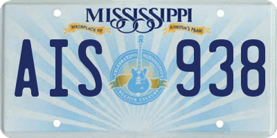 MS license plate AIS938