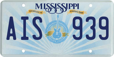 MS license plate AIS939