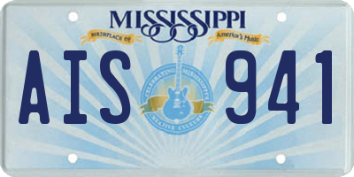 MS license plate AIS941