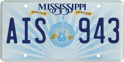 MS license plate AIS943