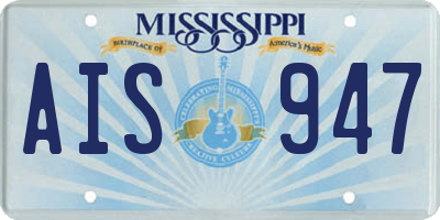 MS license plate AIS947